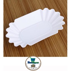 Bandejas Oval Para Muestras de Café Blnanca