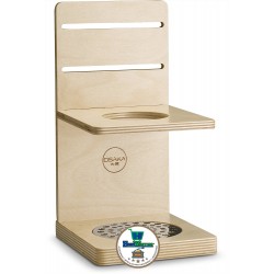 soporte de madera plegable con placa de acero inoxidable V60